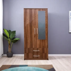 2 Door Wardrobe with 1 Mirror and 2 Drawers