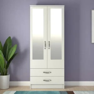2 Door Wardrobe with 2 Mirrors and 2 Drawers