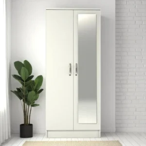 2 Door Wardrobe with One Mirror