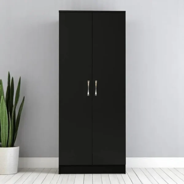 Premium Black 2 Door Wardrobe