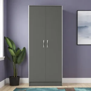 Premium Grey 2 Door Wardrobe