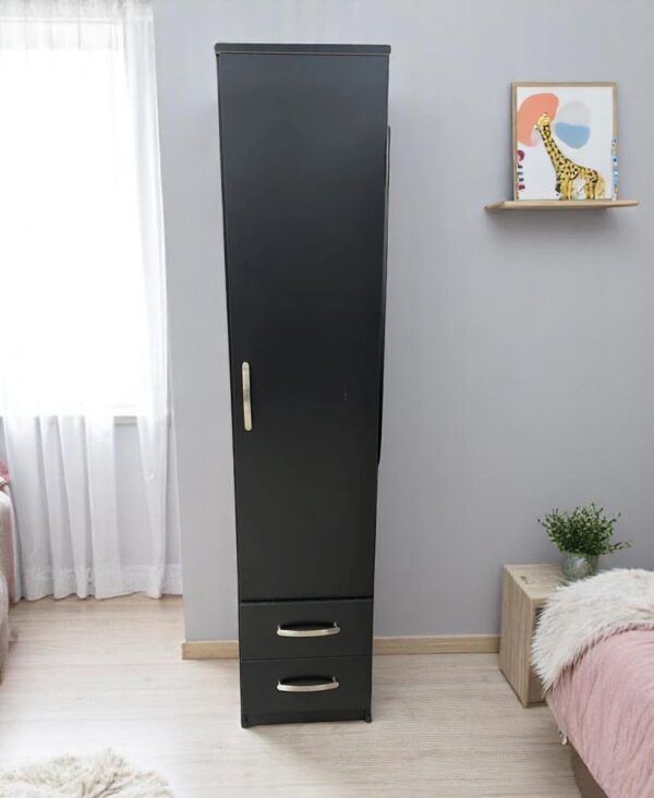 One Door Wardrobe with 2 Drawers and 2 Hanging Rails