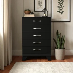 Fully Assembled Black Chest of Drawers