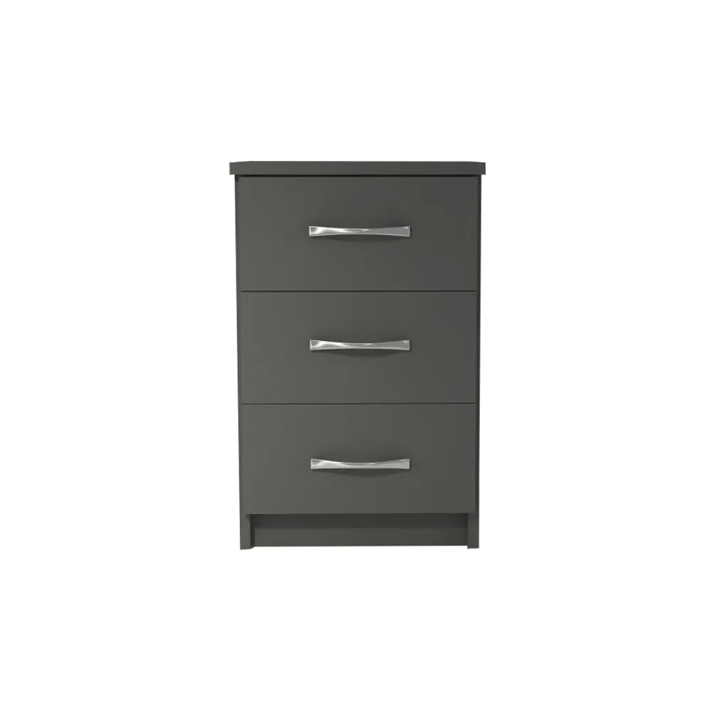 Fully Assembled Grey Bedside Table – Modern Bedroom Cabinet