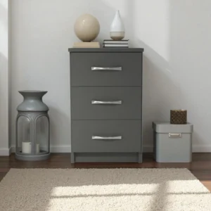Shop the Fully Assembled Grey Bedside Table at Drip Wardrobe